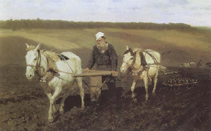 Ilya Repin A Ploughman,Leo Tolstoy Ploughing